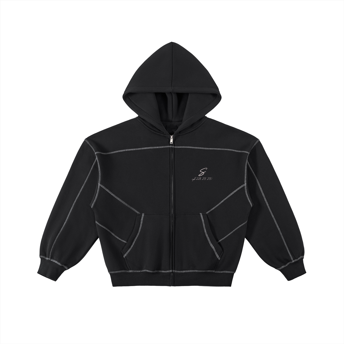 rgb(228, 213, 213) Zip Hoodie — Black