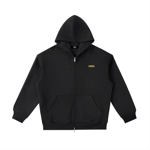 Heavyweight Zip Hoodie — Black