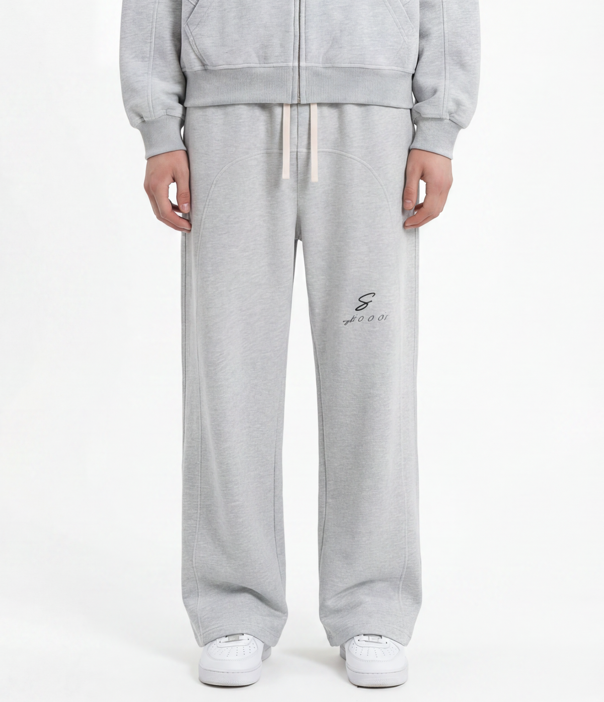 rgb(0, 0, 0) Sweatpants — Flower Gray