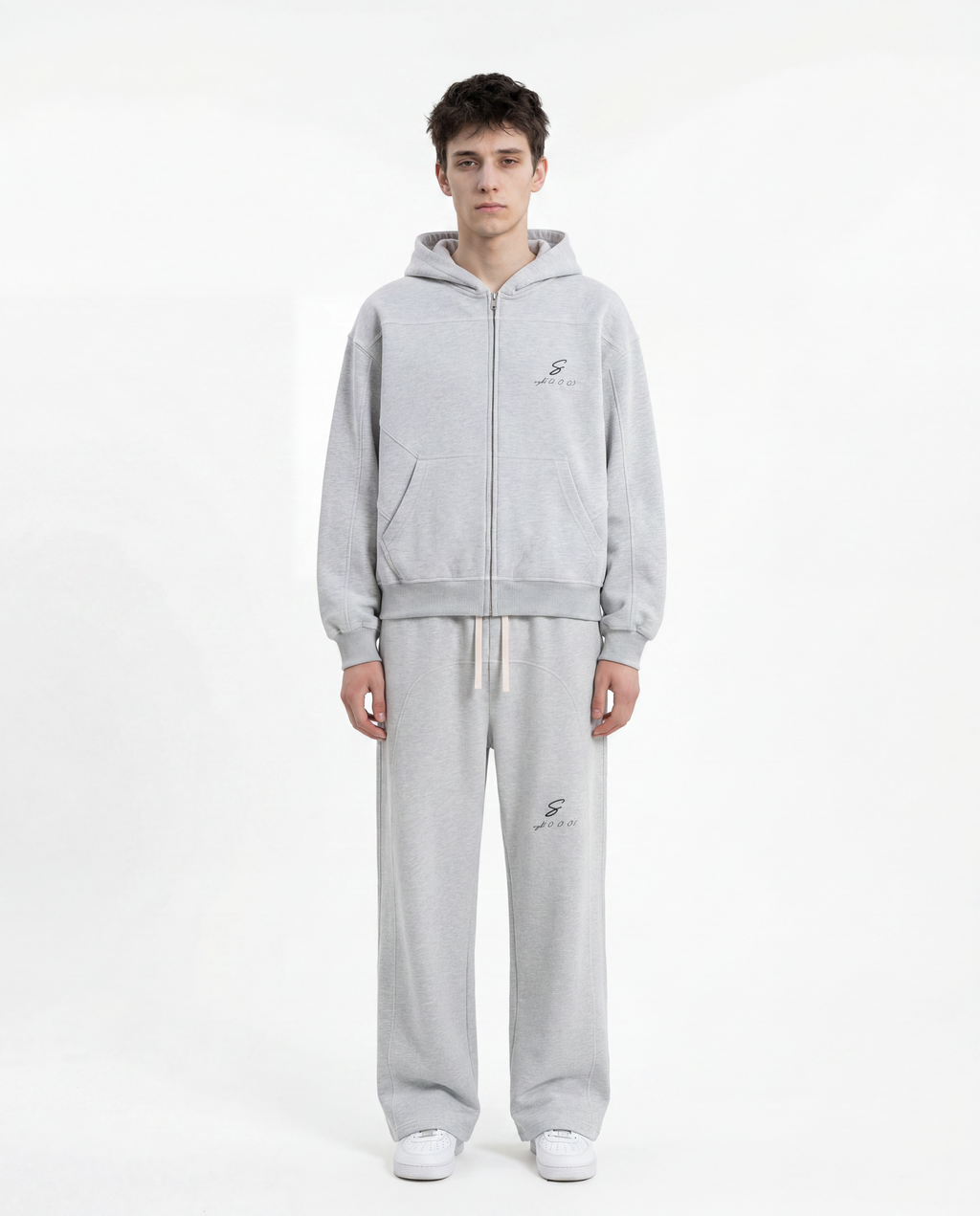 rgb(0, 0, 0) Sweatpants — Flower Gray