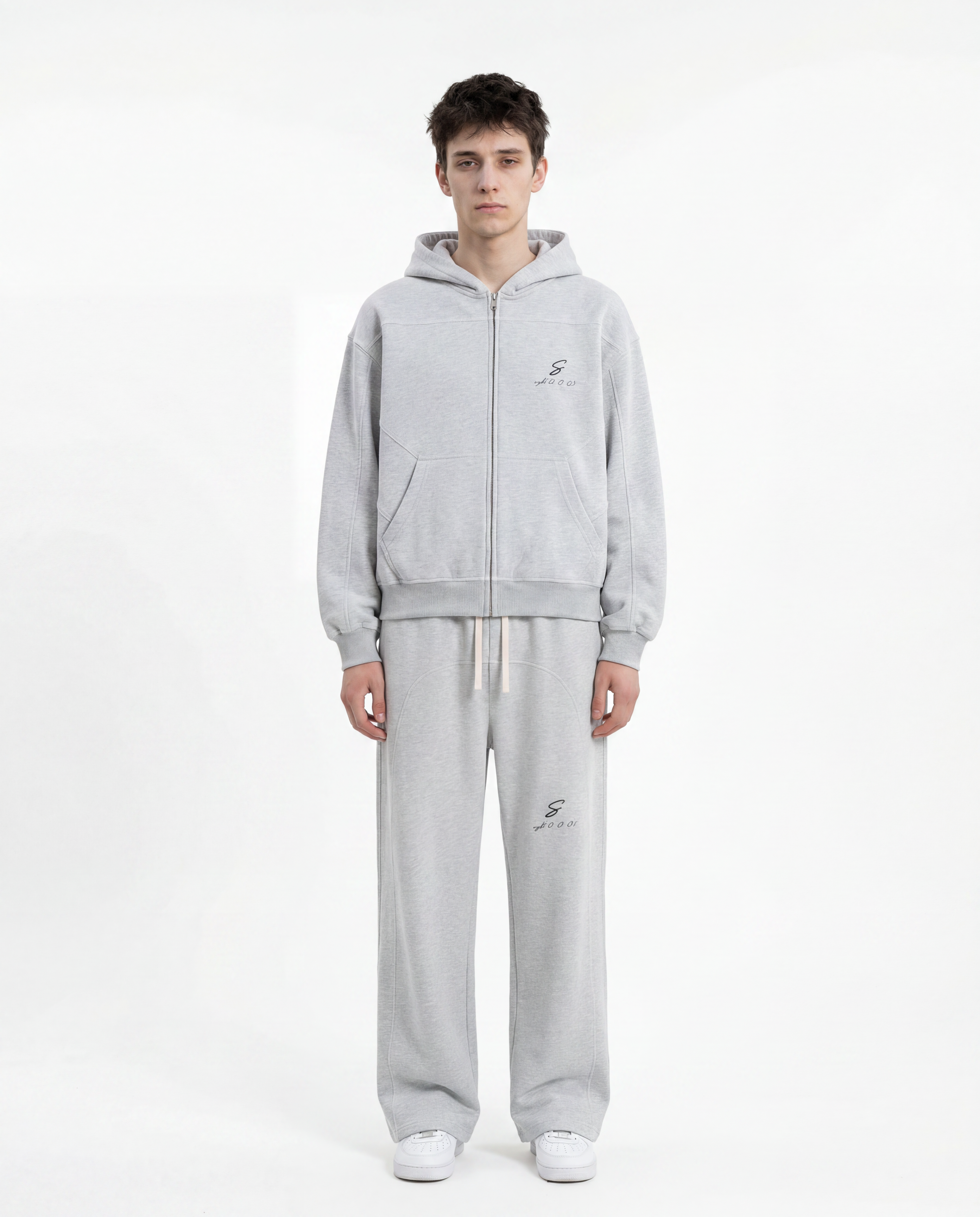 rgb(0, 0, 0) Sweatpants — Flower Gray
