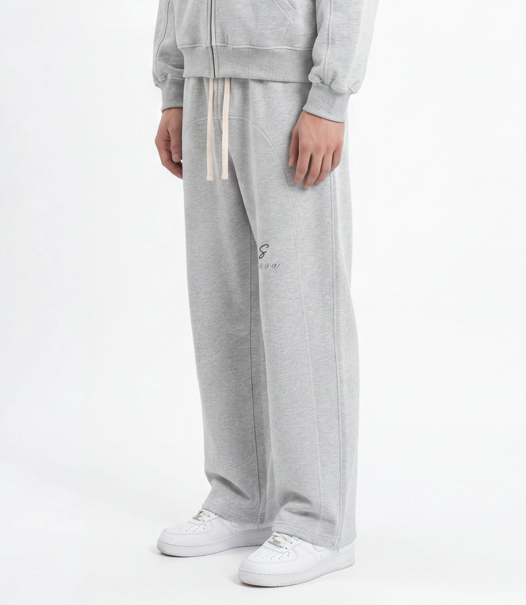 rgb(0, 0, 0) Sweatpants — Flower Gray