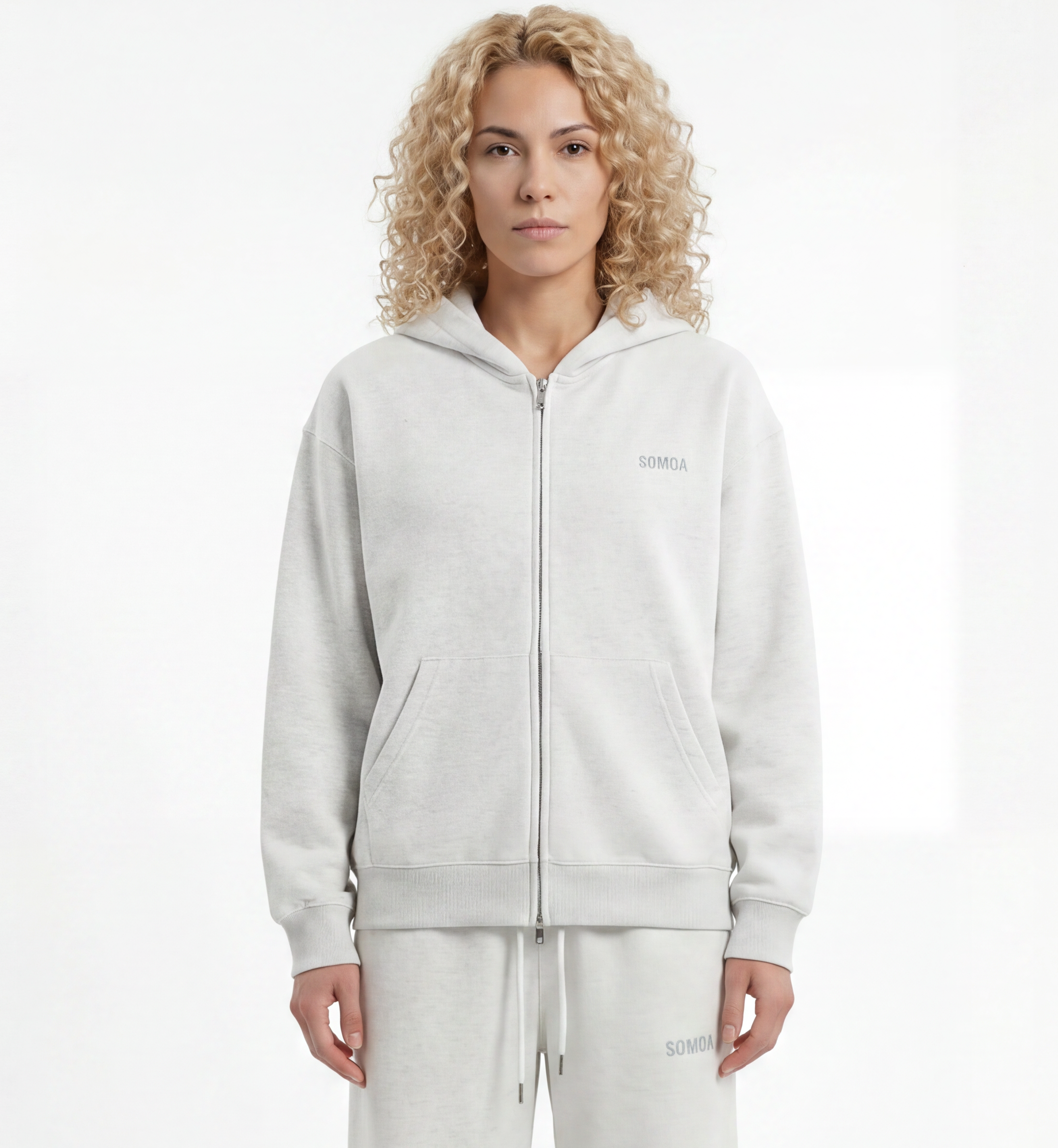 Heavyweight Zip Hoodie — Oat Gray