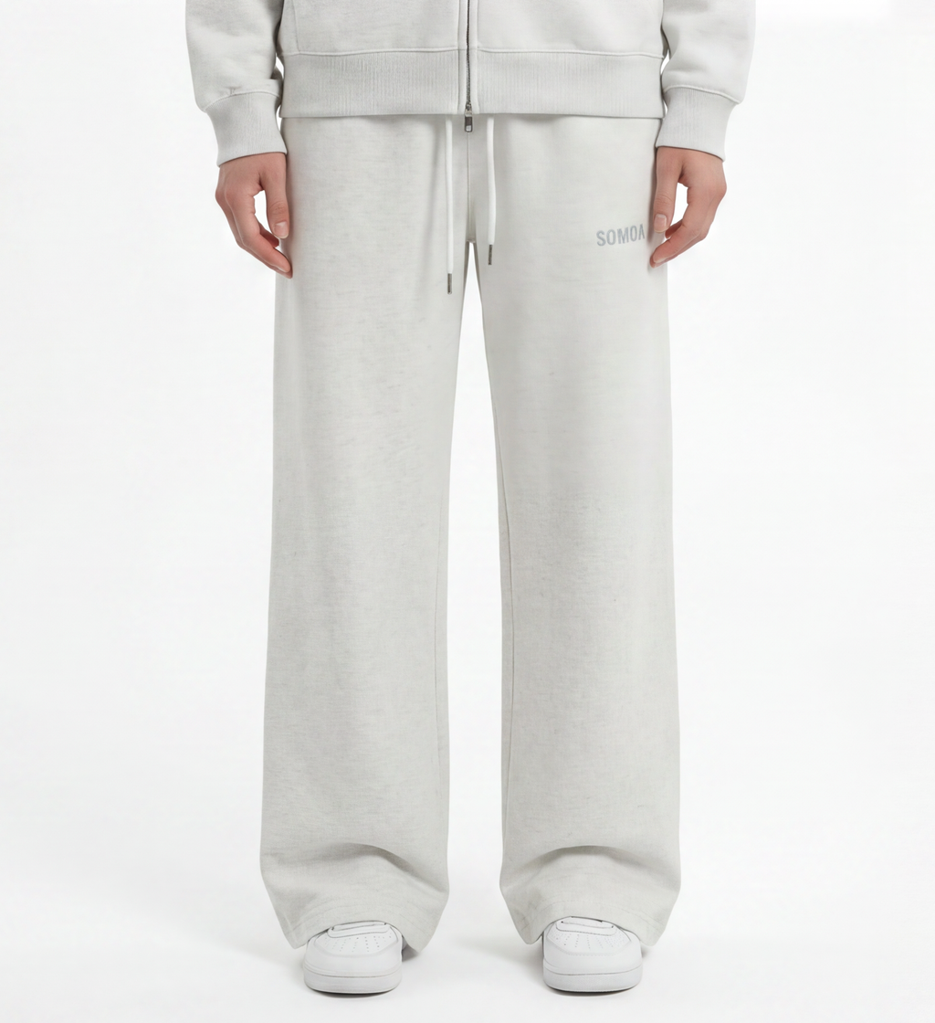 Wide-Leg Sweatpants — Oat Gray