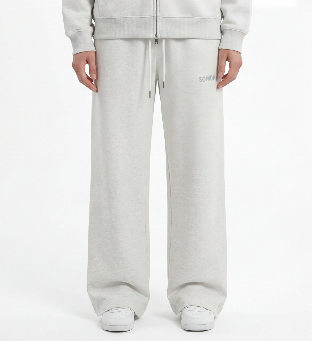 Wide-Leg Sweatpants — Oat Gray