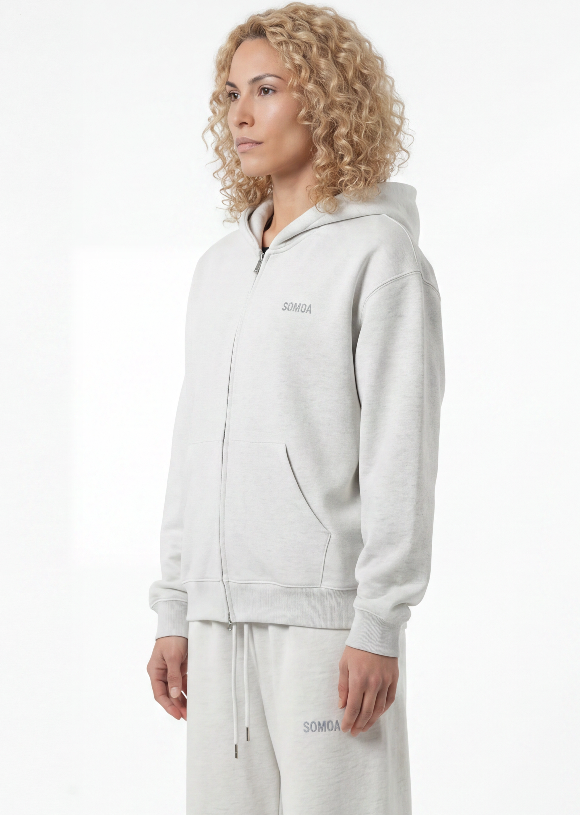 Heavyweight Zip Hoodie — Oat Gray