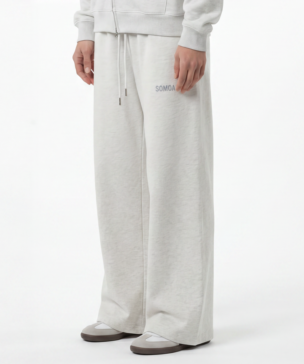 Wide-Leg Sweatpants — Oat Gray