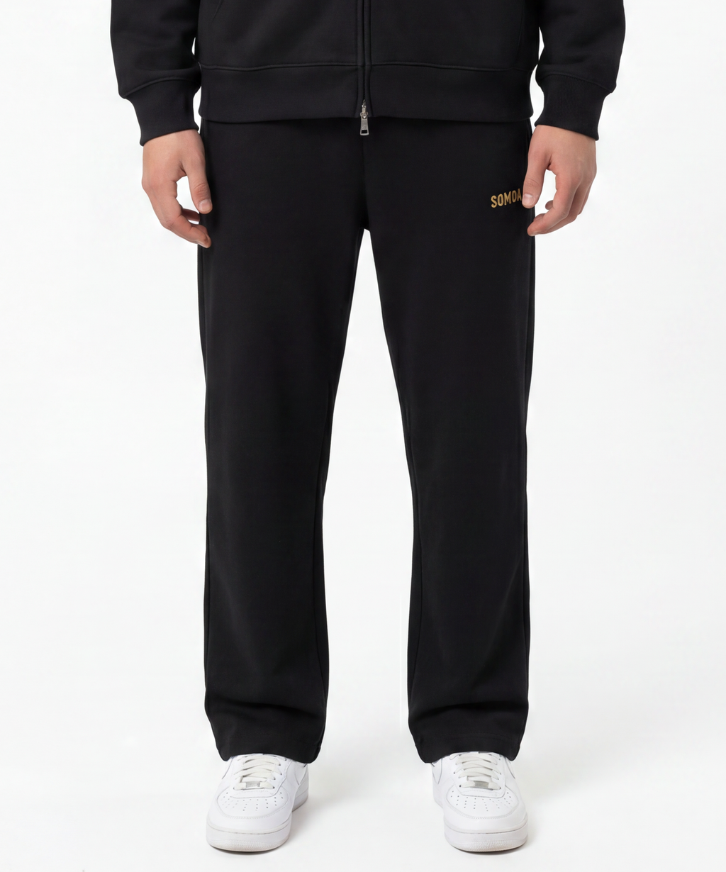 Straight-Leg Sweatpants — Black