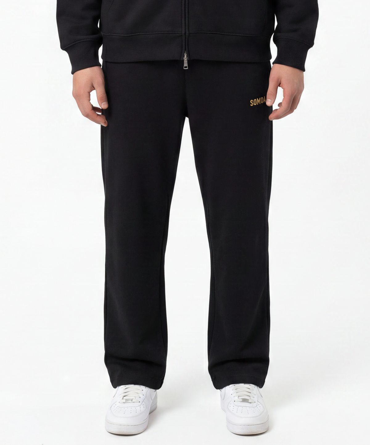 Straight-Leg Sweatpants — Black