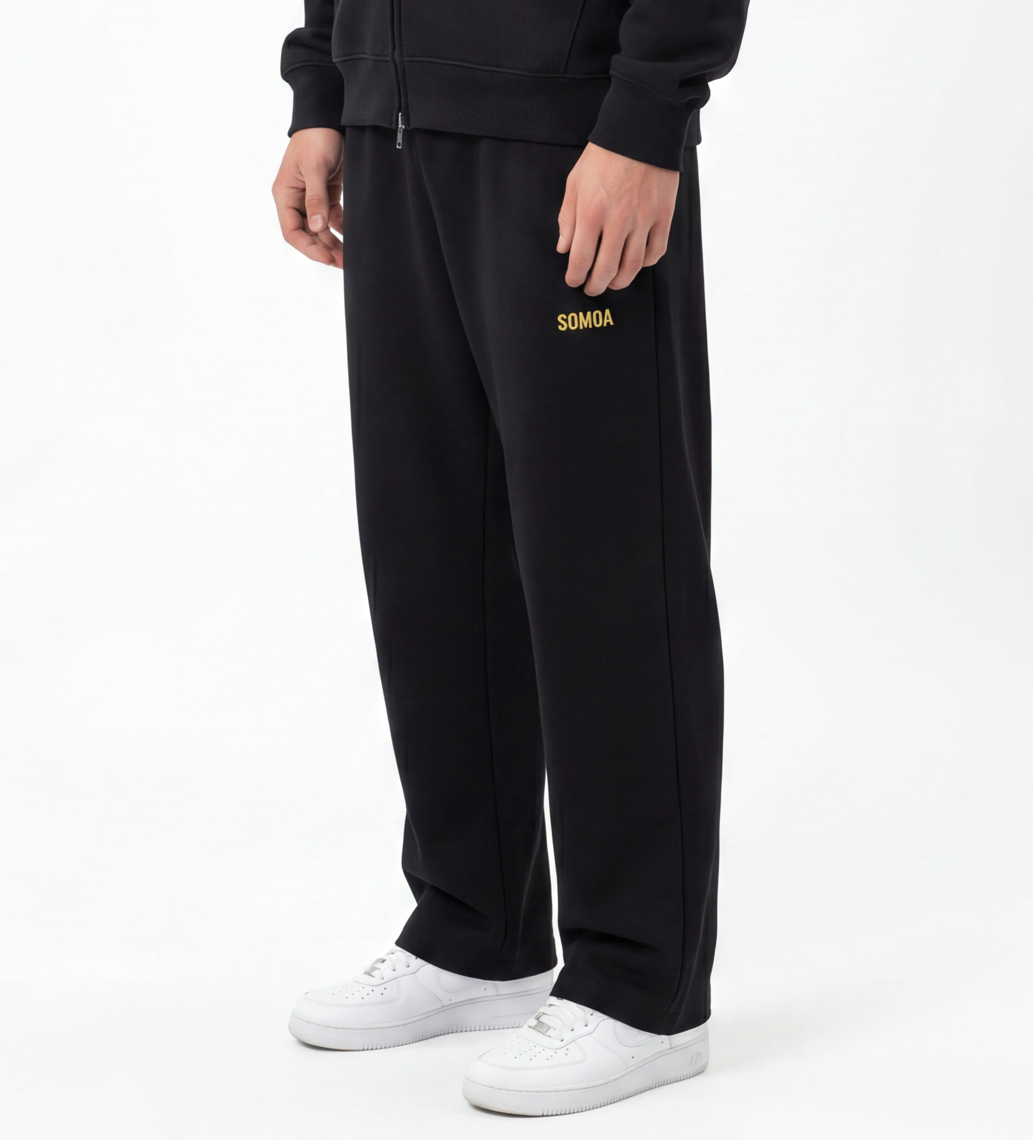 Straight-Leg Sweatpants — Black