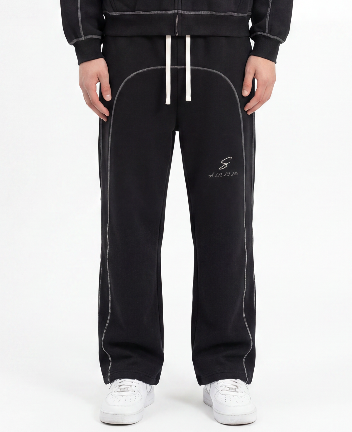 rgb(228, 213, 213) Sweatpants — Black